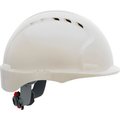 Pip Evolution Deluxe 6151 Short Brim Hard Hat HDPE Shell, 6-Pt Suspension, Ratchet Adjustment, White 280-EV6151SV-10